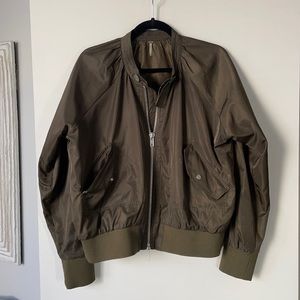 Free People Green Bomber Jacket Size M